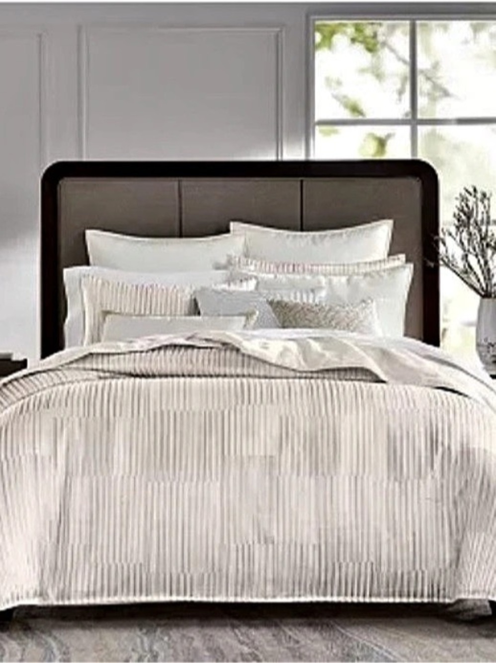 Hotel Collection Metallic Strie Comforter Set Full/Queen Comforter Set 3 Piece I